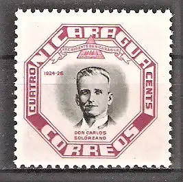 Briefmarke Nicaragua Mi.Nr. 1042 ** Staatspräsident Carlos José Solórzano 1953