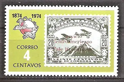 Briefmarke Nicaragua Mi.Nr. 1789 ** 100 Jahre Weltpostverein (UPU) 1974 / Markenausgaben früherer Jahre