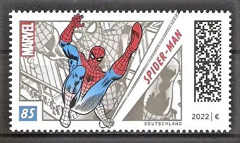 Briefmarke BRD Mi.Nr. 3697 ** Superhelden 2022 / Spider-Man - Spider-Man über den Straßen von New York City