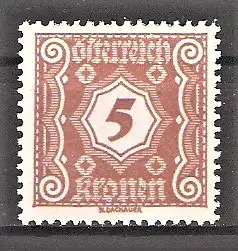 Briefmarke Österreich Portomarke Mi.Nr. 106 ** Neue Ziffernzeichnungen 1922