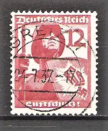 Briefmarke Deutsches Reich Mi.Nr. 645 o VOLLSTEMPEL GREIZ / Luftschutz 1937