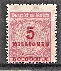 Briefmarke Deutsches Reich Mi.Nr. 317 A ** 5 Mio.M. Freimarke 1923