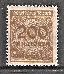 Briefmarke Deutsches Reich Mi.Nr. 323 A ** 200 Mio.M. Freimarke 1923