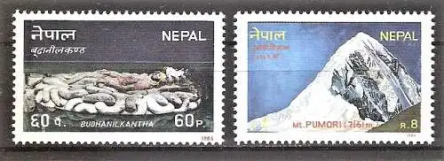 Briefmarke Nepal Mi.Nr. 471-472 ** Tourismus 1986 / Kompletter Satz !
