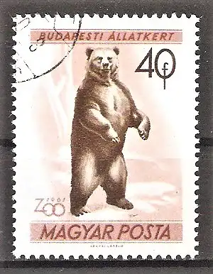 Briefmarke Ungarn Mi.Nr. 1729 A o Braunbär (Ursus arctos)