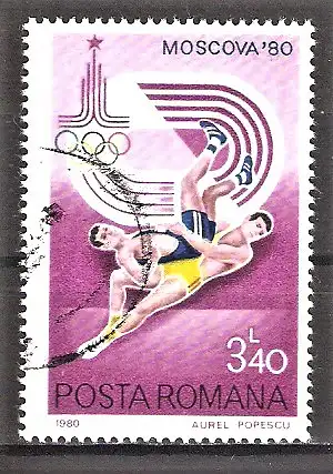 Briefmarke Rumänien Mi.Nr. 3737 o Olympische Sommerspiele Moskau 1980 / Ringen