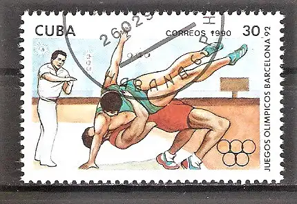 Briefmarke Cuba Mi.Nr. 3367 o Olympische Sommerspiele Barcelona 1992 / Ringen