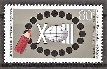 Briefmarke Berlin Mi.Nr. 843 ** Kongress der Internationalen Organisation der Obersten Rechnungskontrollbehörden 1989