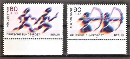 Briefmarke Berlin Mi.Nr. 596-597 ** Unterrand - Sporthilfe 1979 / Staffellauf & Bogenschießen / Kompletter Satz !