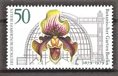 Briefmarke Berlin Mi.Nr. 602 ** 300 Jahre Botanischer Garten Berlin 1979 / Venusschuh (Paphiopedilum insigne)