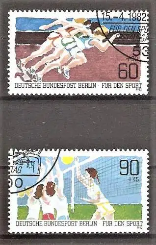 Briefmarke Berlin Mi.Nr. 664-665 o Sporthilfe 1982 / Kurzstreckenlauf & Volleyball / Kompletter Satz !