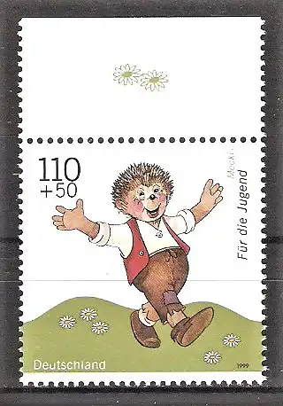 Briefmarke BRD Mi.Nr. 2057 ** Oberrand - Trickfilmfiguren 1999 - Mecki