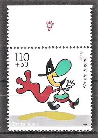 Briefmarke BRD Mi.Nr. 2058 ** Oberrand - Trickfilmfiguren 1999 - Twipsy