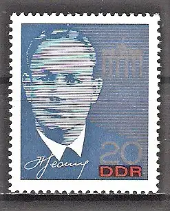 Briefmarke DDR Mi.Nr. 1138 ** Besuch sowjetischer Kosmonauten 1965 / Alexej A. Leonow & Brandenburger Tor