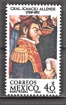 Briefmarke Mexiko Mi.Nr. 1321 ** General Ignacio Allende 1969 / Führer der Unabhängigkeitsbewegung