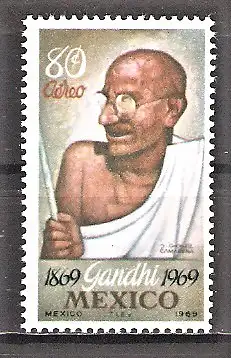 Briefmarke Mexiko Mi.Nr. 1309 ** Mahatma Gandhi 1969 / Führer der indischen Unabhängigkeitsbewegung