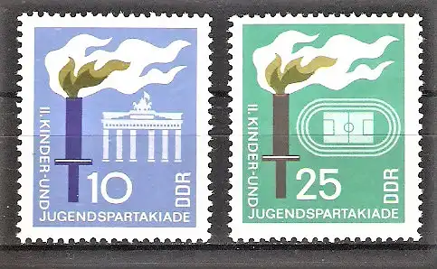 Briefmarke DDR Mi.Nr. 1375-1376 ** Kinder- und Jugendspartakiade Berlin 1968 / Kompletter Satz !