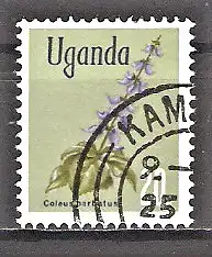 Briefmarke Uganda Mi.Nr. 108 o Einheimische Flora 1969 / Harfenstrauch (Coleus barbatus)