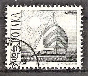Briefmarke Polen Mi.Nr. 1707 o Tourismus 1966 / Omega-Segelboot auf Masurischem See