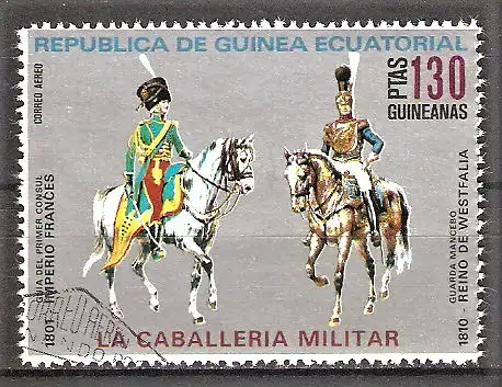 Briefmarke Äquatorial-Guinea Mi.Nr. 782 o Kavallerieuniformen 1976 / Französischer (1801) und westfälischer (1810) Kavallerist