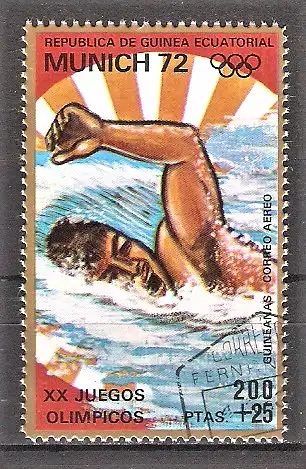 Briefmarke Äquatorial-Guinea Mi.Nr. 115 o Olympische Sommerspiele München 1972 / Schwimmen (Freistil)
