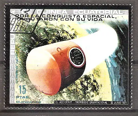 Briefmarke Äquatorial-Guinea Mi.Nr. 195 o Verunglückte Raumfahrer 1972 / Das Unglück