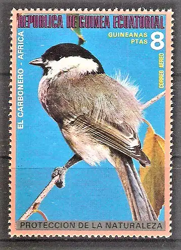 Briefmarke Äquatorial-Guinea Mi.Nr. 994 ** Afrikanische Vögel 1976 / Kohlmeise