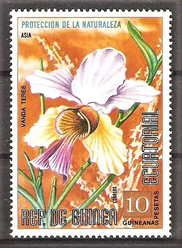 Briefmarke Äquatorial-Guinea Mi.Nr. 433 ** Naturschutz 1974 / Orchideen - Vanda teres