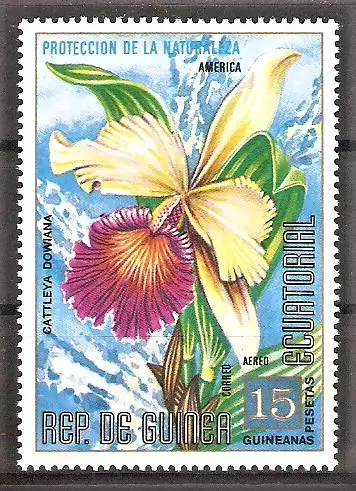 Briefmarke Äquatorial-Guinea Mi.Nr. 434 ** Naturschutz 1974 / Orchideen - Cattleya dowiana