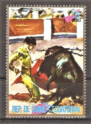 Briefmarke Äquatorial-Guinea Mi.Nr. 584 ** Stierkampf 1975 / Stierkampfszene