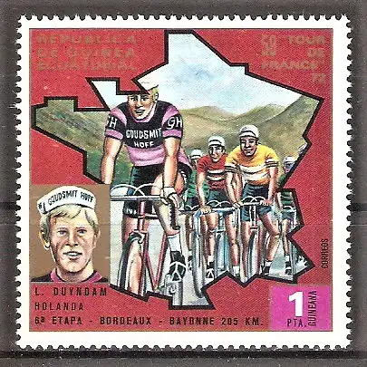Briefmarke Äquatorial-Guinea Mi.Nr. 259 ** 59. Tour de France 1972 / Leo Duyndam