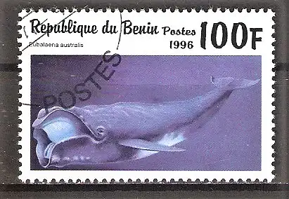 Briefmarke Benin Mi.Nr. 865 o Meeressäugetiere 1996 / Südlicher Glattwal