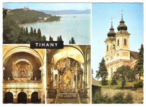 Ansichtskarte Ungarn - Tihany / Abteikirche - Innen- und Außenansicht (1811)