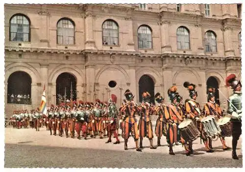 Ansichtskarte Vatikan - Vatikanstadt / Parade der Schweizer Garde mit Musikkapelle (1841)