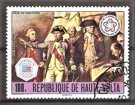 Briefmarke Obervolta Mi.Nr. 642 o 200 Jahre USA 1976 / Belagerung von Yorktown