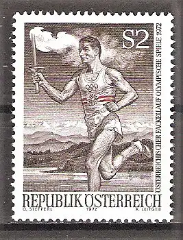 Briefmarke Österreich Mi.Nr. 1392 ** Österreichischer Fackellauf zu den Olympischen Sommerspielen München 1972