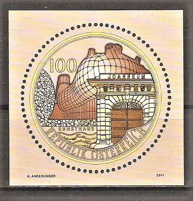 Briefmarke Österreich BLOCK 63 ** (Mi.Nr. 2909) 200 Jahre Joanneum Graz 2011 / Neues Museumsgebäude und Kunsthaus