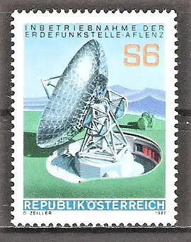 Briefmarke Österreich Mi.Nr. 1644 ** Inbetriebnahme der Erdfunkstelle Aflenz 1980 / Antenne 1 der Erdfunkstelle Aflenz