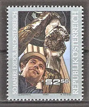 Briefmarke Österreich Mi.Nr. 1646 ** 50 Jahre Erdölförderung in Österreich 1980 / Erdölarbeiter