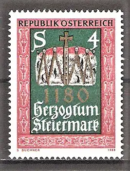 Briefmarke Österreich Mi.Nr. 1648 ** 800. Jahrestag der Erhebung Steiermarks zum Herzogtum 1980 / Herzogshut