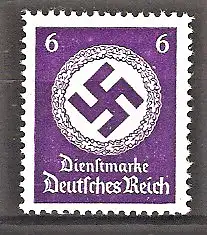 Briefmarke Deutsches Reich Dienstmarke Mi.Nr. 169 ** 6 (Pf) Dienstmarken für Landes-(Regierungs-)Behörden 1942