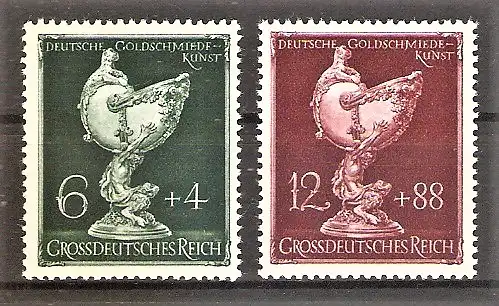 Briefmarke Deutsches Reich Mi.Nr. 902-903 ** Deutsche Gesellschaft für Goldschmiedekunst 1944 / Kompletter Satz !