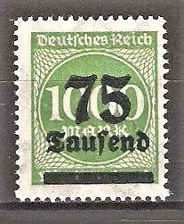 Briefmarke Deutsches Reich Mi.Nr. 288 ** 75 TSD. auf 1000 M. Ziffern im Kreis / Freimarke 1923