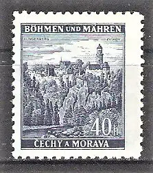 Briefmarke Böhmen und Mähren Mi.Nr. 25 ** Freimarke 1939 / Klingenberg