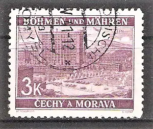 Briefmarke Böhmen und Mähren Mi.Nr. 33 o Freimarke 1939 / Schuhfabrik Bata in Zlin