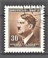 Briefmarke Böhmen und Mähren Mi.Nr. 90 o Freimarke 1942 / Adolf Hitler