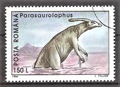 Briefmarke Rumänien Mi.Nr. 4976 o Prähistorische Tiere 1994 / Parasaurolophus