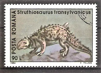 Briefmarke Rumänien Mi.Nr. 4974 o Prähistorische Tiere 1994 / Struthiosaurus transsylvanicus