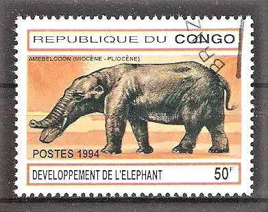 Briefmarke Kongo - Brazzaville Mi.Nr. 1414 o Amebelodon