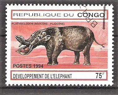 Briefmarke Kongo - Brazzaville Mi.Nr. 1415 o Platybelodon